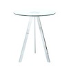 Sapphtopaz Round Dining Table Tempered Glass Kitchen Table Dining Room Table with Metal Base for Dining Room, Small Spaces - 3 of 4