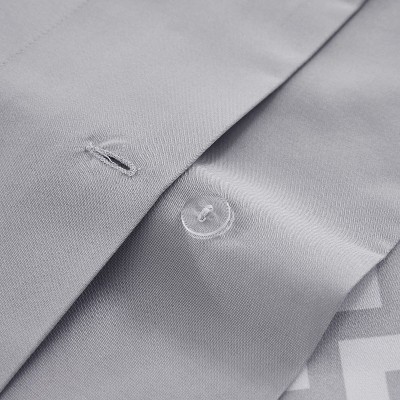 King Size Chevron Gray Microfiber Duvet Cover Set