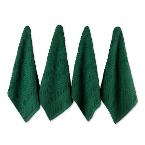 Design Imports Dark Green Chevron Luxury Barmop Set/4 - 1 of 4