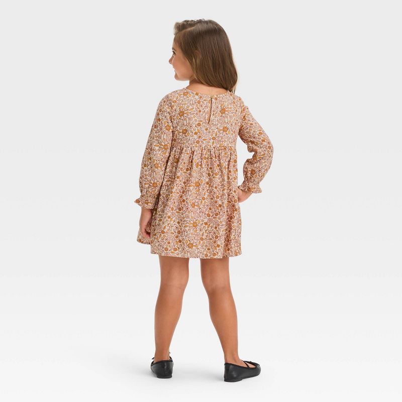 Toddler Girls' Floral Twill Long Sleeve Dress - Cat & Jack™, 3 of 9