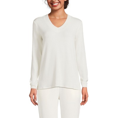 Lands' End Women's Faux Cashmere Long Sleeve Cozy Pajama Top