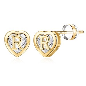 Turandoss Heart Stud Earrings for Girls Women, S925 Sterling Silver Studs Hypoallergenic Earrings - 1 of 4