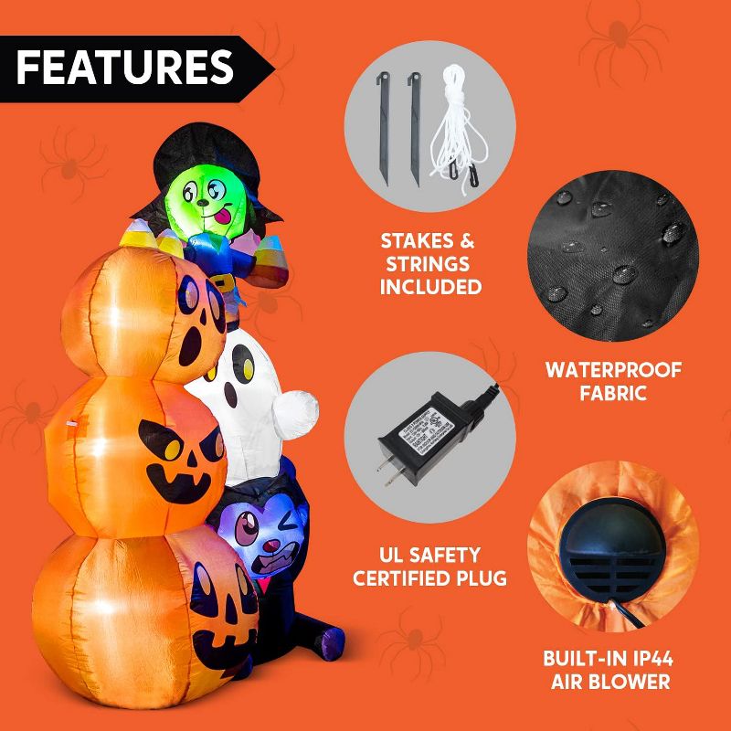 6ft Halloween Inflatable Stacked Characters, 3 of 6