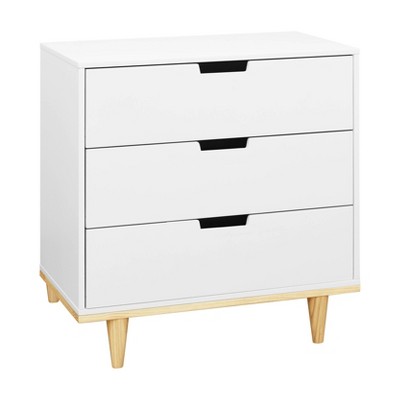 Baby Mod Marley 3 Drawer Dresser - White and Natural