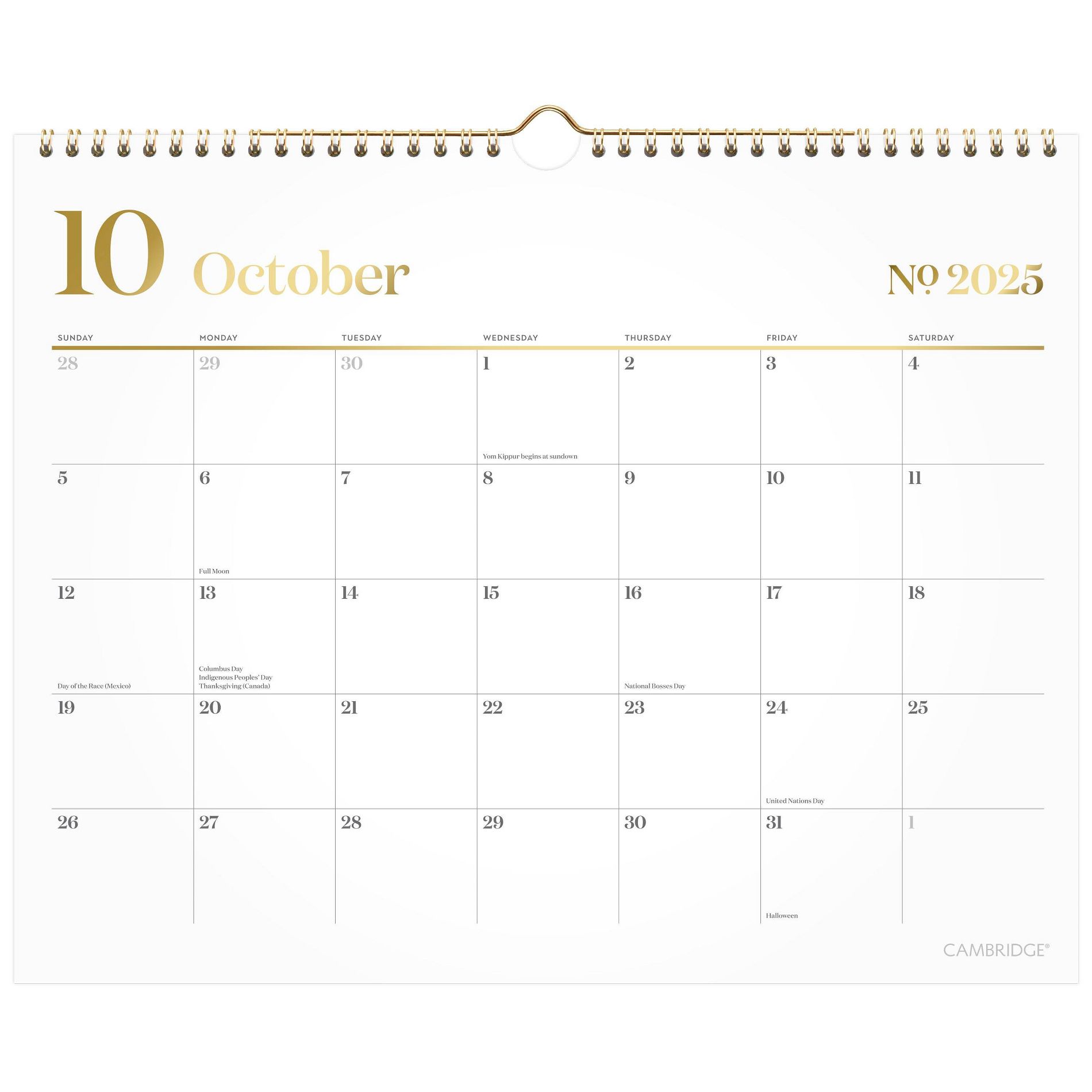 Cambridge 2025-2026 11.875"x14.875" Workstyle Wall Calendar