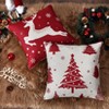 Set of 4 Christmas Pillow Covers 18x18 in Winter Holiday Xmas Tree Snowflakes Reindeer Throw Pillow Cover, Farmhouse Decorative Cushion Case for Sofa - 4 of 4