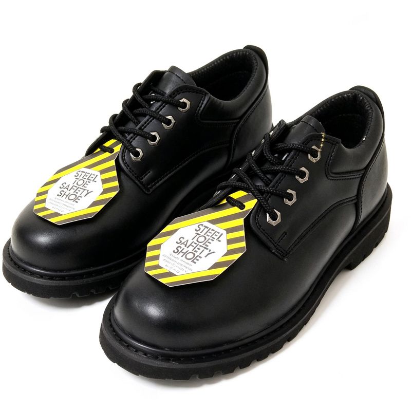Men's Steel Toe Work Boots 4" Black Leather Oxford Oil Resistant Shoes-13