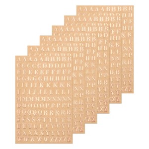 Unique Bargains 3D Mini Self-Adhesive A to Z Letter Resin Stickers 6 Sheets - 1 of 4