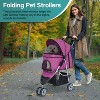 BestMassage Dog Stroller 3/4 Wheels Premium Pet Stroller Dog Cat Jogger with Cup Holder and Mesh Windows for Small Medium Dogs Cat - 2 of 4
