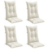 vidaXL Highback Chair Cushions Outdoor/Indoor - 4 Pcs Melange Cream - Polyester, PP Hollow Fiber - 47.2"x19.7"x2.8" - 3 of 4