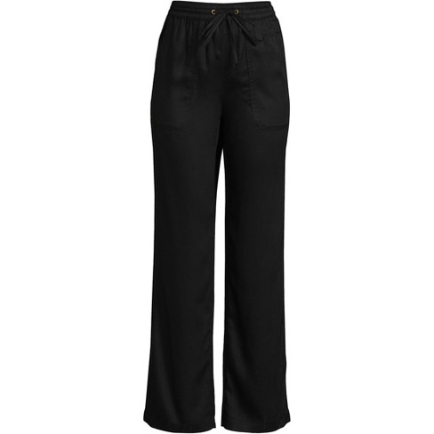 Lands' End Women's Petite High Rise Wide Leg Pants - 10 - Black