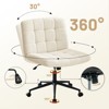 Ridstar Adjustable Height Armless Office Chair with Wheels For Living Room & Office-White - 4 of 4