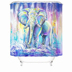 Pink Blue Elephant Shower Curtains for Bathroom Waterproof Fabric Bath Curtain Durable Soft Stylish Bathroom Decor 72x72 Inch - 1 of 1