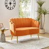 Savier 50.2" Contemporary Velvet Living Room and Bedroom Tufted Loveseat | KARAT HOME - 3 of 4