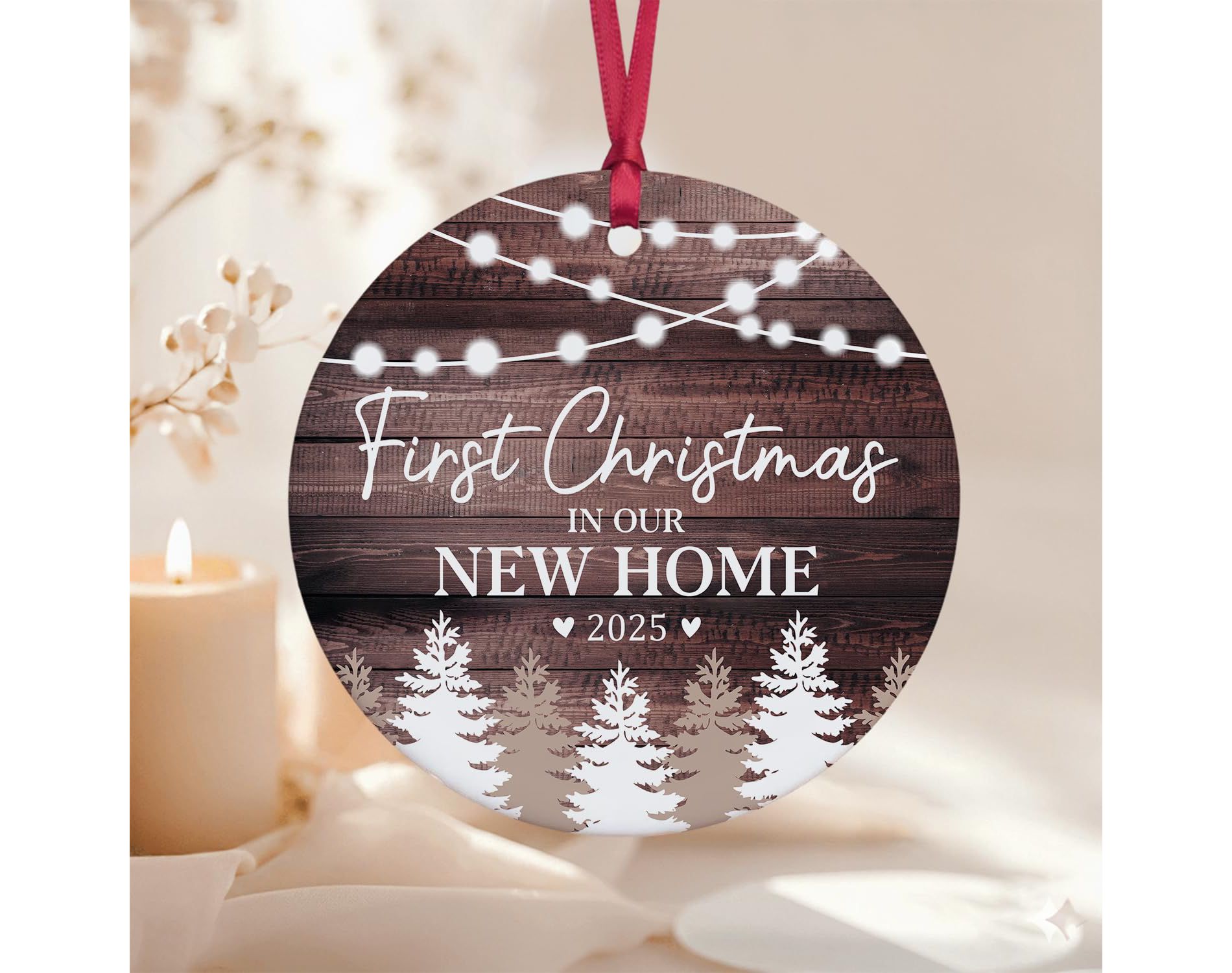 New Home Ornament 2025 - First Christmas in Our New Home Ornament - Housewarming Gifts for Women, Couples, Homeowners