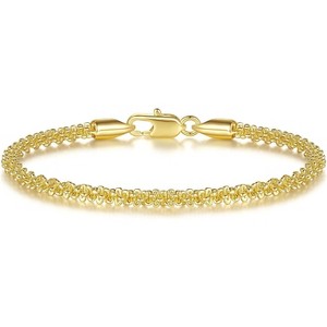 14K Gold Non-Tarnish Bracelet, Starry Rope Chain Design Adjustable 6.5-9 Inch, Jewelry Gift for Women - 1 of 4