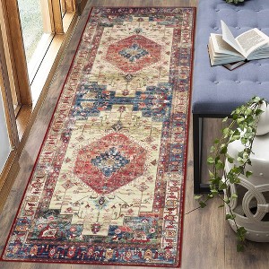 Washable Rug Traditional Boho Print Distressed Area Rug for Living Room Bedroom - 1 of 4