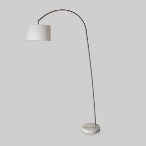 Avenal Shaded Arc with Marble Base Floor Lamp Nickel Includes Energy Efficient Light Bulb - Project 62 , Size: Lamp with Energy Efficient Light Bulb