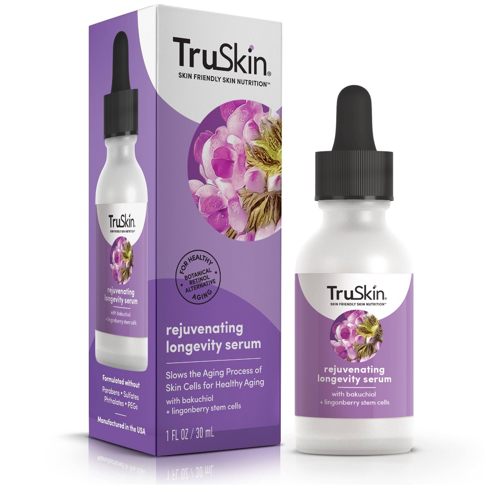 Photos - Cream / Lotion TruSkin Rejuvenating Longevity Serum with Bakuchiol and Longonberry Stem C