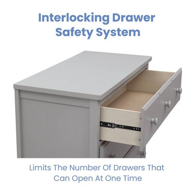 Grey 3-Drawer Nursery Dresser with Interlocking System