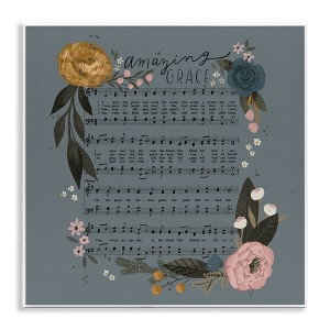 Stupell Industries Amazing Grace Floral Hymn, 12" x 12" - 1 of 4