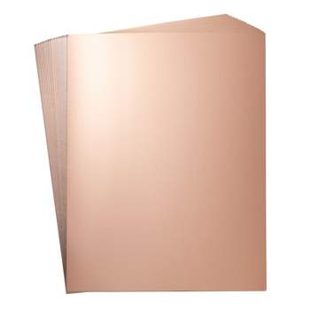 Genie Crafts 24-Sheet Rose Gold Foil Metallic Mirror Board Paper for Arts and Crafts, 8.5" x 11", 350 GSM