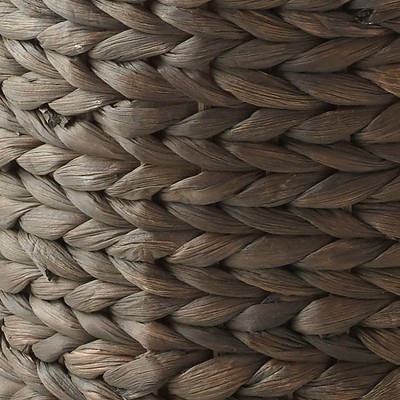 Espresso Water Hyacinth Woven Bathroom Trash Can with Lid