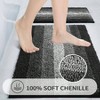 Black Bathroom Rug Set, 2 Piece Chenille Non - Slip Mats, Absorbent Shower Rug, 16x24, 20x32 - 2 of 4