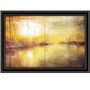 HomeRoots Yellow Sunset Boats In Marina Black Framed Print Wall Art - 4 of 4