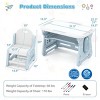 Angel Sar Kids Activity Table with Storage, Adjustable Height Art Desk with Whiteboard, Book Stand & Chair for Toddlers, Blue - 3 of 4