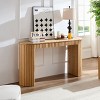 Modern Console Table with Drawer and Curved Design, Vertical Stripe Entryway Table for Living Room, Hallway, Foyer or Study-Tanpinhause - 2 of 4