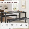 GOCAPTAIN 43" Dining Table Set for 4, Kitchen Table with 2 Upholstered Benches, Metal Frame, Space-Saving Table for Apartment, Dining Room - 3 of 4