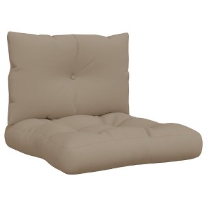 vidaXL Pallet Cushions 2 pcs Taupe Fabric - Indoor/Outdoor Polyester - Seat: 23.6x24.2x3.9, Back: 23.6x15x5.1 - 1 of 4