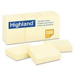 Highland Self-Stick Notes 1 1/2 x 2 Yellow 100-Sheet 12/Pack 6539YW