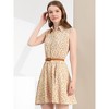 INSPIRE CHIC Women's Floral Sleeveless Half Placket Mini Belted Summer Dress - 2 of 4