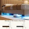 Floating Bed Frame with LED Lights, Upholstered Platform Bed Frame - 4 of 4