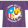 Girls' - Baby Shark - From Sea to Shining Sea Fitted Short Sleeve Graphic T-Shirt - 2 of 4