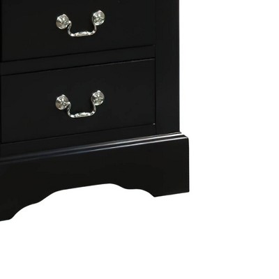Louis Philippe III Classic Black 2-Drawer Nightstand