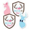 Big Dot of Happiness Buck or Doe - Badge, Buck, and Doe Decorations DIY Hunting Gender Reveal Party Essentials - Set of 20 - 2 of 4