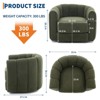 360° Swivel Barrel Chair - Mid-Century Modern Accent Chair with Comfort, Plush Teddy Fleece & Striped Backrest for Living Room, Bedroom, Office - 3 of 4