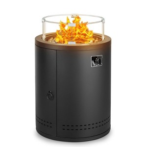 R.W.FLAME Circular 20 inch Propane Fire Pit, Outdoor Gas Fire Pit with Lava Rocks, Protective Cover, Glass Wind guard for Party/Backyard/Patio - 1 of 4