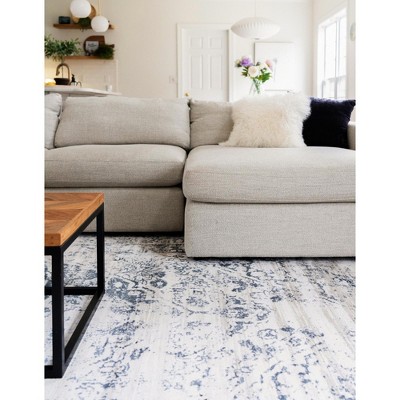Reversible Easy-Care Blue Spot 9' x 12' Area Rug