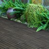 Syemin Carpet Tiles 10 PCS Patio Deck Tiles, Interlocking Deck Tiles Striped, Square Outdoor Flooring for Patio, Pool Side, Brown, 12"*12"*0.75" - 2 of 4
