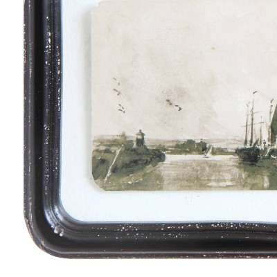 Distressed Wood Framed Floating Landscape Wall Art Set