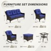 EAGLE PEAK Azure Bay 8 Pieces Wicker Outdoor Patio Furniture Set, Sofa 4 Chairs with Ottomans and Side Table, Blue - 2 of 4