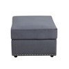 DOMETOUR Dark Gray Flannel Storage Ottoman - Modern Living Room Footstool with Hidden Compartment - 4 of 4