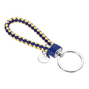 Unique Bargains Braided PU Leather Wallet Keychain with Stainless Steel Key Ring - 1 of 3