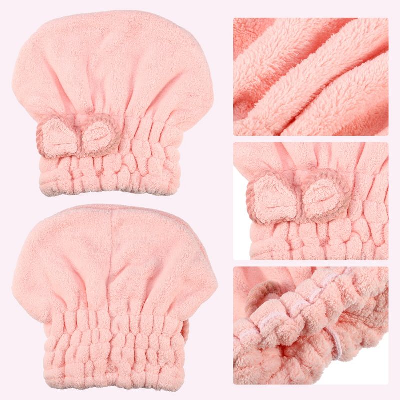 Unique Bargains Polyester Hair Drying Towel Dry Cap 2 Pcs, 5 of 7