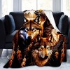 Lomsoe Wild Wolf Pattern Blanket Warm Flannel Blanket Perfect for Bed, Travel, Camping, Living Room,Christmas Gift. - 3 of 4