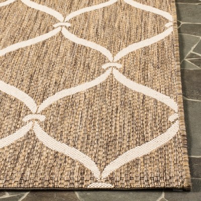 Blue and Beige Geometric Indoor/Outdoor Area Rug 2'7" x 5'